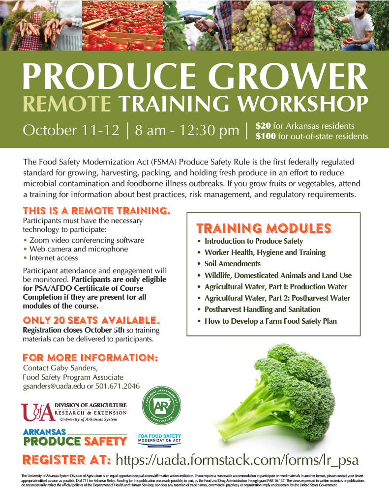 Cooperative Extension Service to offer twoday remote produce safety